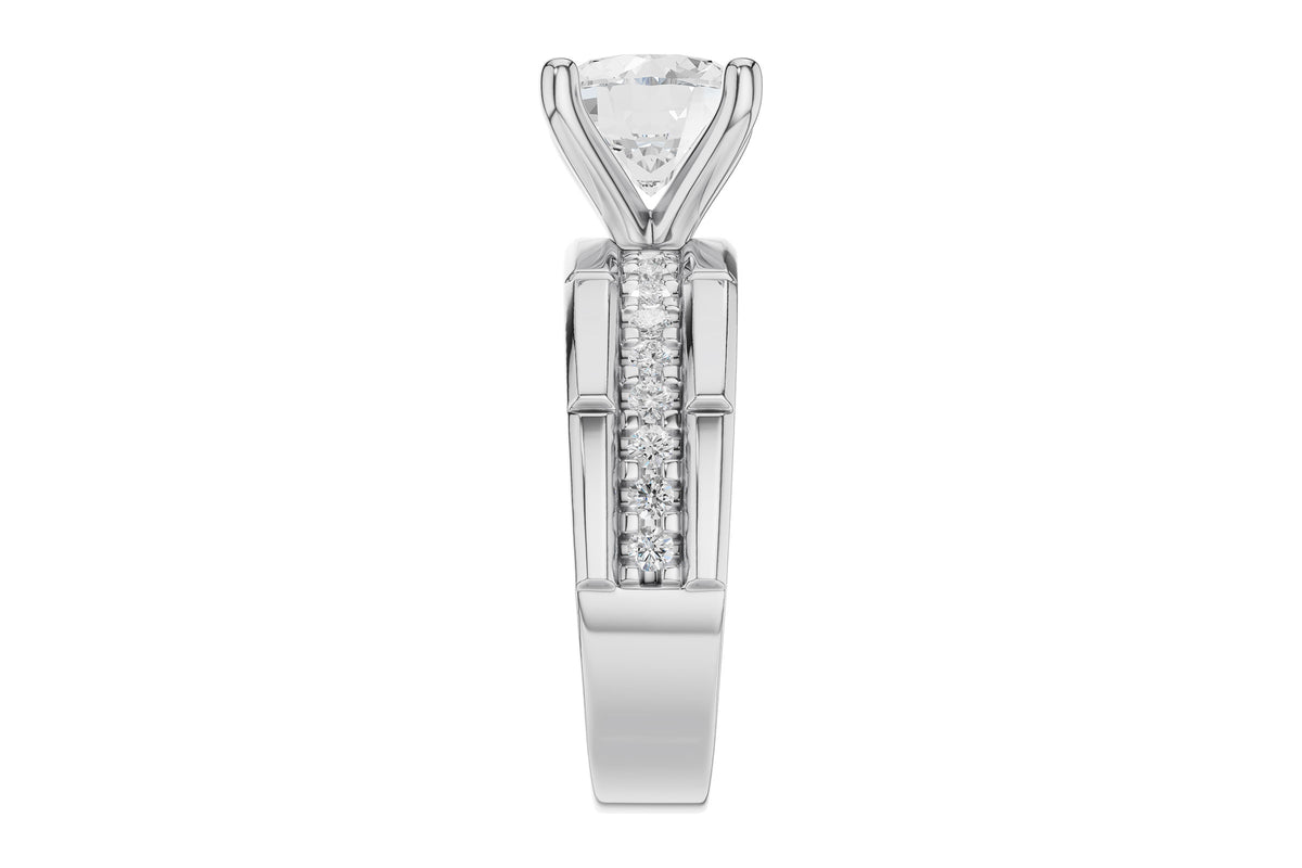 Allison Kaufman Diamond Engagement Ring Semi-Mount in 14K White Gold, 0.27 ctw, alternate view