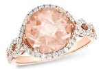 Allison Kaufman Morganite & Diamond Ring in 14K Rose Gold, 3.17 ctw