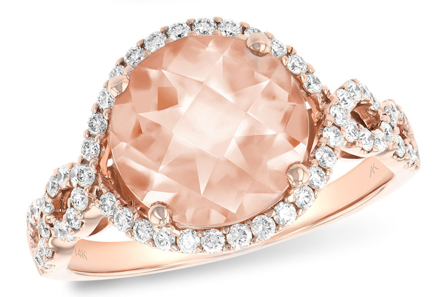 Allison Kaufman Morganite & Diamond Ring in 14K Rose Gold, 3.17 ctw