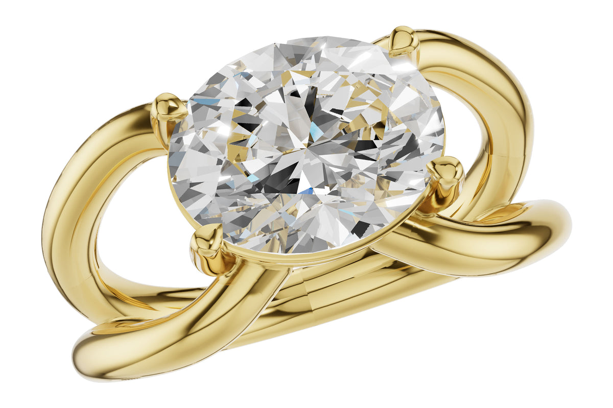 Allison Kaufman Diamond Engagement Ring Semi-Mount in 14K Yellow Gold, 0.08 ctw (L7929)
