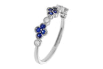 Allison Kaufman Sapphire & Diamond Wedding Band in 14K White Gold, 0.31 ctw, alternate view