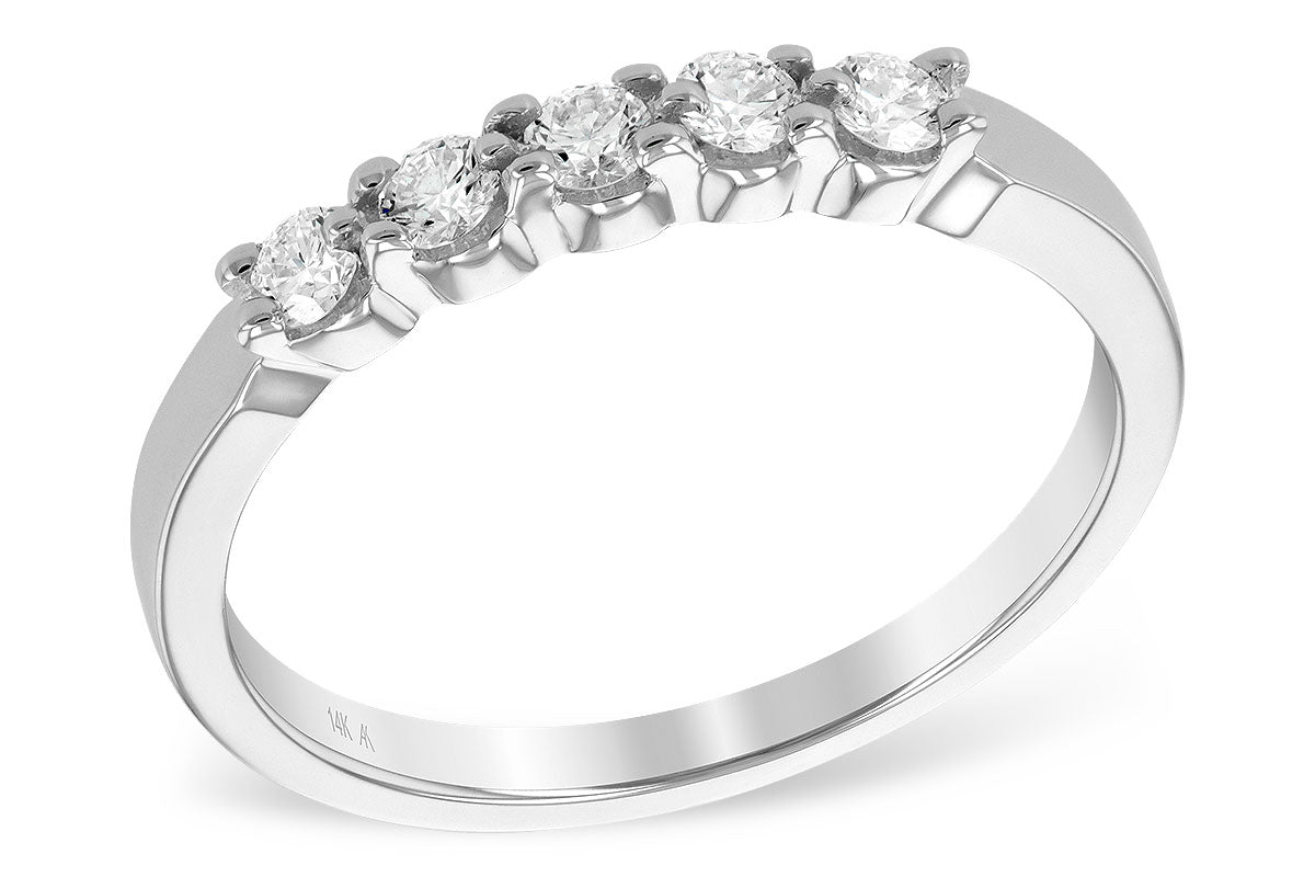 Allison Kaufman Diamond Wedding Band in 14K White Gold, 0.25 ctw (WR125-25)