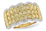 Allison Kaufman Yellow Diamond Wedding Band in 14K Yellow & White Gold, 2.20 ctw