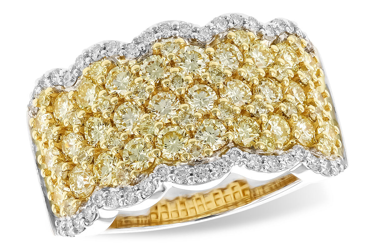 Allison Kaufman Yellow Diamond Wedding Band in 14K Yellow & White Gold, 2.20 ctw