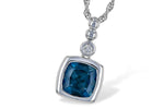 Allison Kaufman London Blue Topaz & Diamond Necklace in 14K White Gold, 1.54 ctw