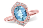 Allison Kaufman Aquamarine & Diamond Ring in 14K Rose Gold, 1.70 ctw