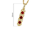 Allison Kaufman Ruby & Diamond Necklace in 14K Yellow Gold, 0.64 ctw, alternate view