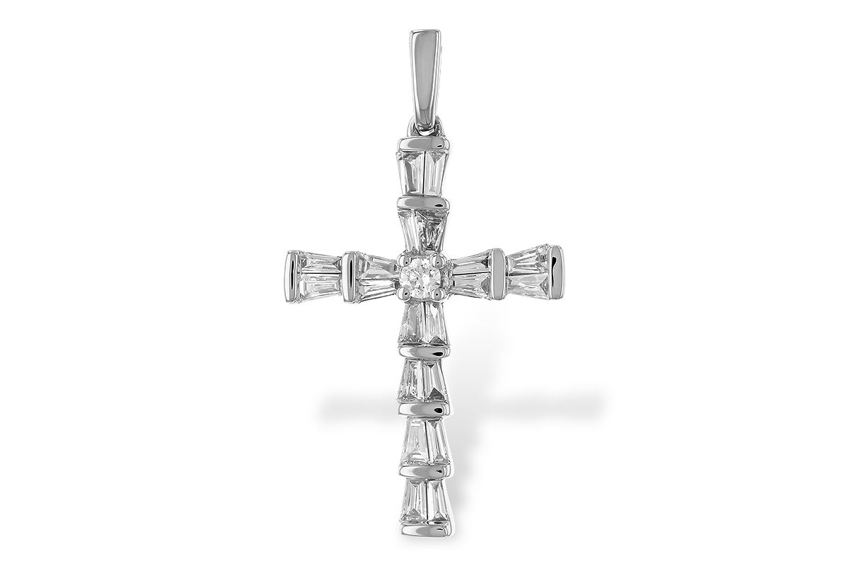 Allison Kaufman Baguette Diamond Pendant in 14K White Gold, 0.26 ctw