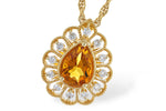 Allison Kaufman Citrine & Diamond Necklace in 14K Yellow Gold, 0.75 ctw
