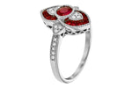 Allison Kaufman Ruby & Diamond Ring in 14K White Gold, 0.75 ctw, alternate view