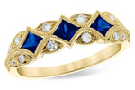 Allison Kaufman Sapphire & Diamond Wedding Band in 14K Yellow Gold, 0.70 ctw