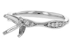 Allison Kaufman Diamond Engagement Ring Semi-Mount in 14K White Gold, 0.12 ctw (L7911), alternate view