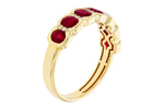 Allison Kaufman Ruby & Diamond Wedding Band in 14K Yellow Gold, 1.52 ctw, alternate view