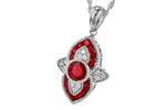 Allison Kaufman Ruby & Diamond Necklace in 14K White Gold, 0.70 ctw (N8248), alternate view
