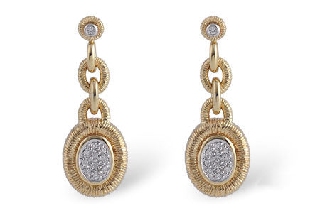 Allison Kaufman Diamond Earrings in 14K Yellow & White Gold, 0.16 ctw