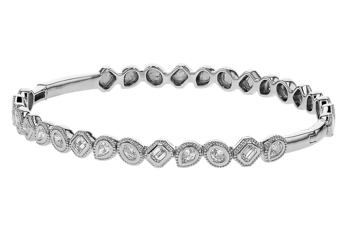 Allison Kaufman Fancy-Cut Diamond Bangle Bracelet in 14K White Gold, 1.00 ctw, alternate view
