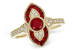 Allison Kaufman Ruby & Diamond Ring in 14K Yellow Gold, 0.75 ctw