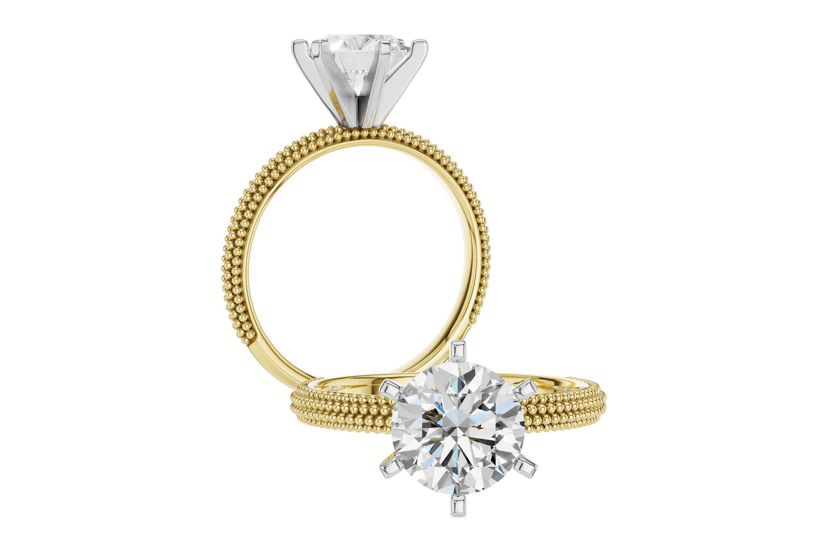 Allison Kaufman Engagement Ring Semi-Mount in 14K Yellow Gold (L7900), alternate view