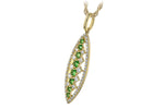 Allison Kaufman Green Garnet & Diamond Necklace in 14K Yellow Gold, 0.55 ctw (N8063), alternate view