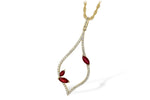 Allison Kaufman Ruby & Diamond Necklace in 14K Yellow Gold, 0.56 ctw