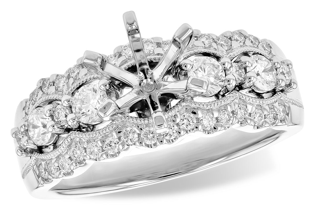 Allison Kaufman Diamond Engagement Ring Semi-Mount in 14K White Gold, 0.60 ctw (L7828)