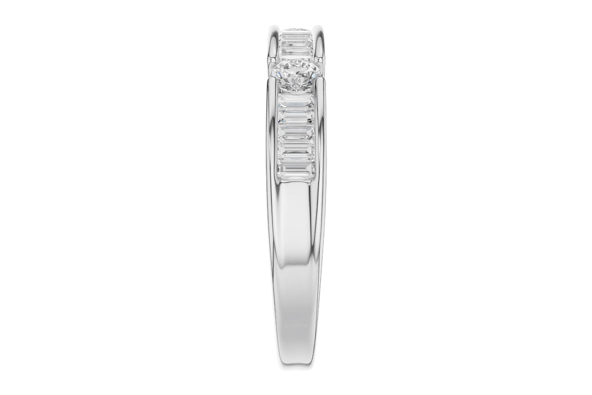 Allison Kaufman Baguette Diamond Wedding Band in 14K White Gold, 0.50 ctw, alternate view
