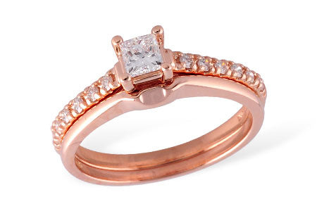 Allison Kaufman Diamond Bridal Set in 14K Rose Gold, 0.46 ctw
