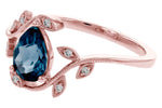 Allison Kaufman London Blue Topaz & Diamond Ring in 14K Rose Gold, 1.26 ctw, alternate view