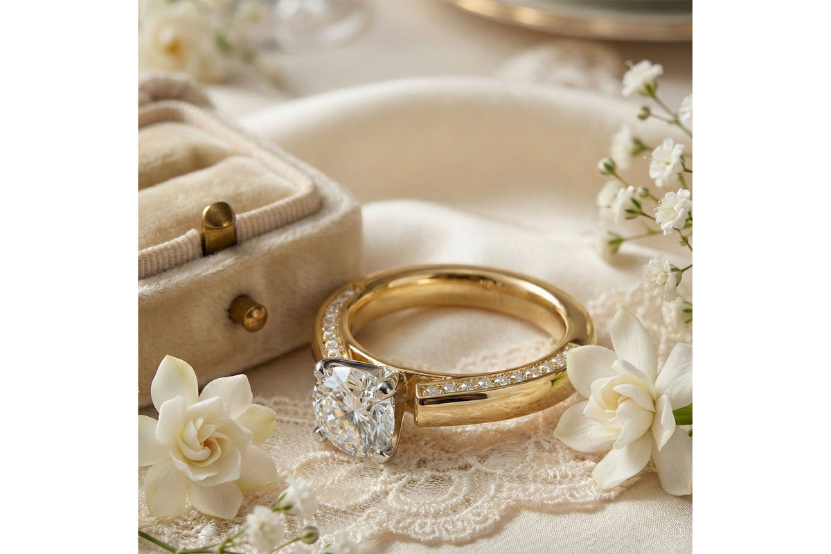 Allison Kaufman Diamond Engagement Ring Semi-Mount in 14K Yellow Gold, 0.28 ctw, alternate view