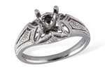 Allison Kaufman Diamond Engagement Ring Semi-Mount in 14K White Gold, 0.07 ctw (L7439)