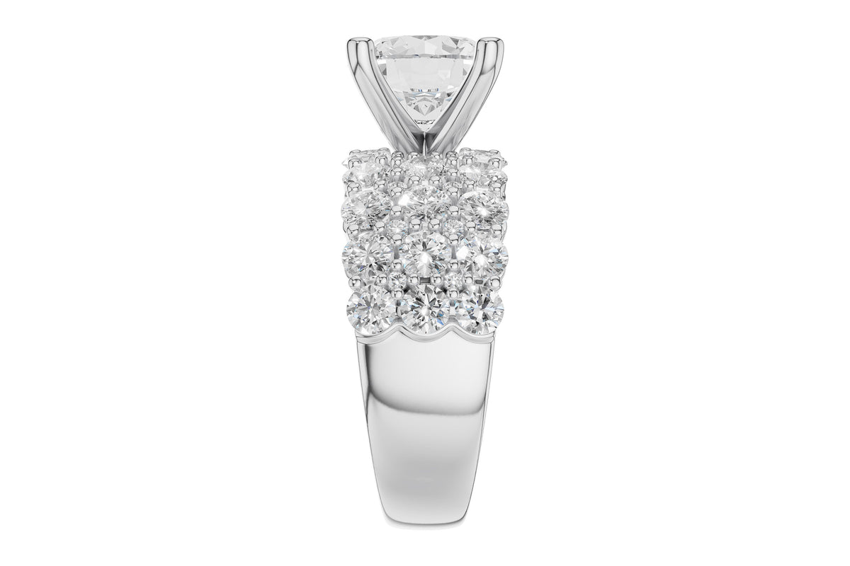 Allison Kaufman Diamond Engagement Ring Semi-Mount in 14K White Gold, 2.44 ctw, alternate view