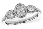 Allison Kaufman Fancy-Cut Diamond Ring in 14K White Gold, 0.60 ctw