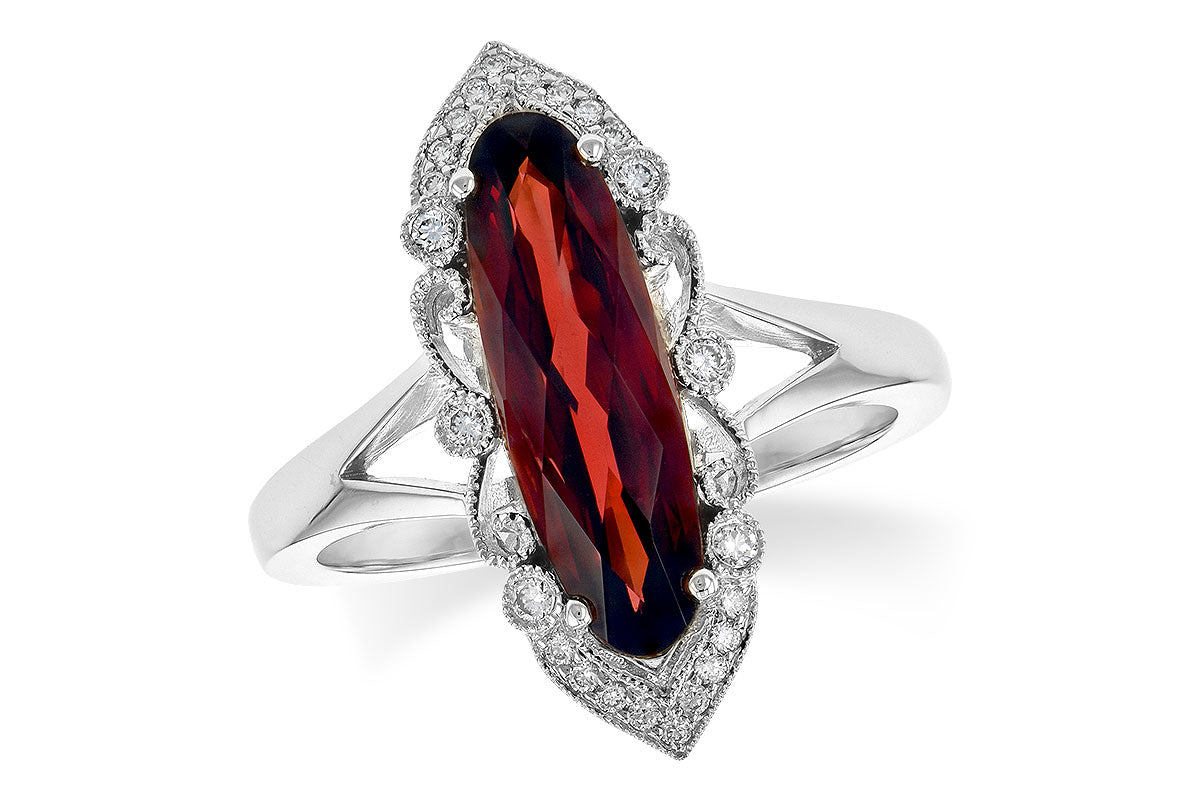 Allison Kaufman Garnet & Diamond Ring in 14K White Gold, 2.70 ctw