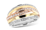 Allison Kaufman Diamond Wedding Band in 14K Tri-Tone Gold, 0.52 ctw