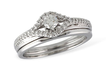 Allison Kaufman Diamond Bridal Set in 14K White Gold, 0.35 ctw