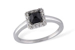 Allison Kaufman Black Diamond Ring in 14K White Gold, 0.55 ctw
