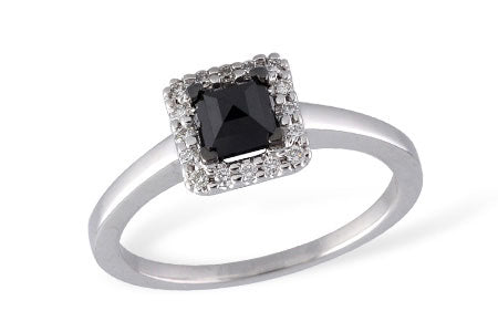 Allison Kaufman Black Diamond Ring in 14K White Gold, 0.55 ctw