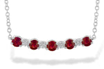 Allison Kaufman Ruby & Diamond Necklace in 14K White Gold, 0.70 ctw (N8144)