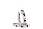 Allison Kaufman Ruby & Diamond Earrings in 14K White Gold, 0.26 ctw (ER105-25), alternate view