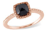 Allison Kaufman Black Diamond Ring in 14K Rose Gold, 1.20 ctw