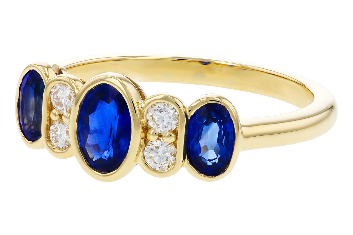 Allison Kaufman Sapphire & Diamond Ring in 14K Yellow Gold, 1.33 ctw, alternate view