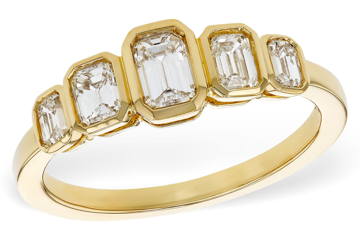 Allison Kaufman Fancy-Cut Diamond Wedding Band in 14K Yellow Gold, 0.90 ctw