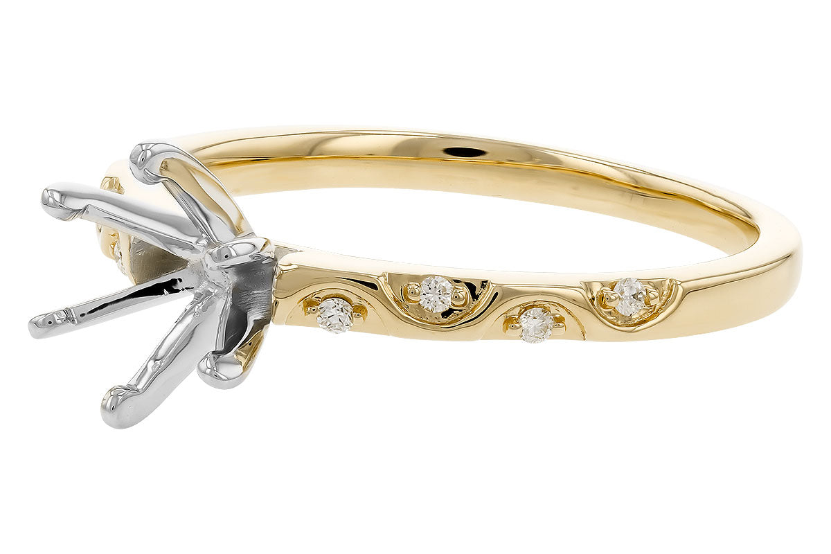 Allison Kaufman Diamond Engagement Ring Semi-Mount in 14K Yellow Gold, 0.05 ctw, alternate view