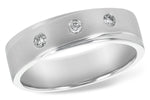 Allison Kaufman Diamond Men's Wedding Band in 14K White Gold, 0.13 ctw