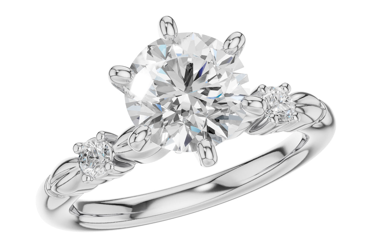 Allison Kaufman Diamond Engagement Ring Semi-Mount in 14K White Gold, 0.10 ctw (L7905)