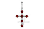 Allison Kaufman Ruby & Diamond Pendant in 14K White Gold, 0.42 ctw