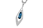 Allison Kaufman London Blue Topaz & Diamond Necklace in 14K White Gold, 1.02 ctw
