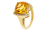 Allison Kaufman Citrine & Diamond Ring in 14K Yellow Gold, 3.85 ctw, alternate view