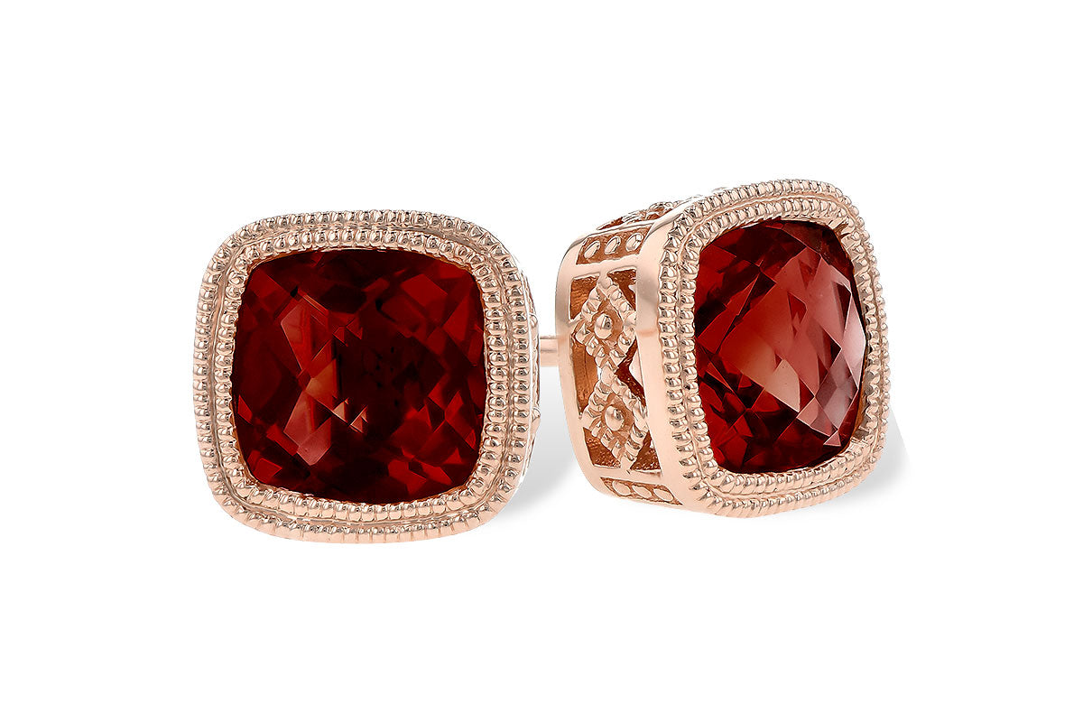 Allison Kaufman Garnet Earrings in 14K Rose Gold, 2.50 ctw