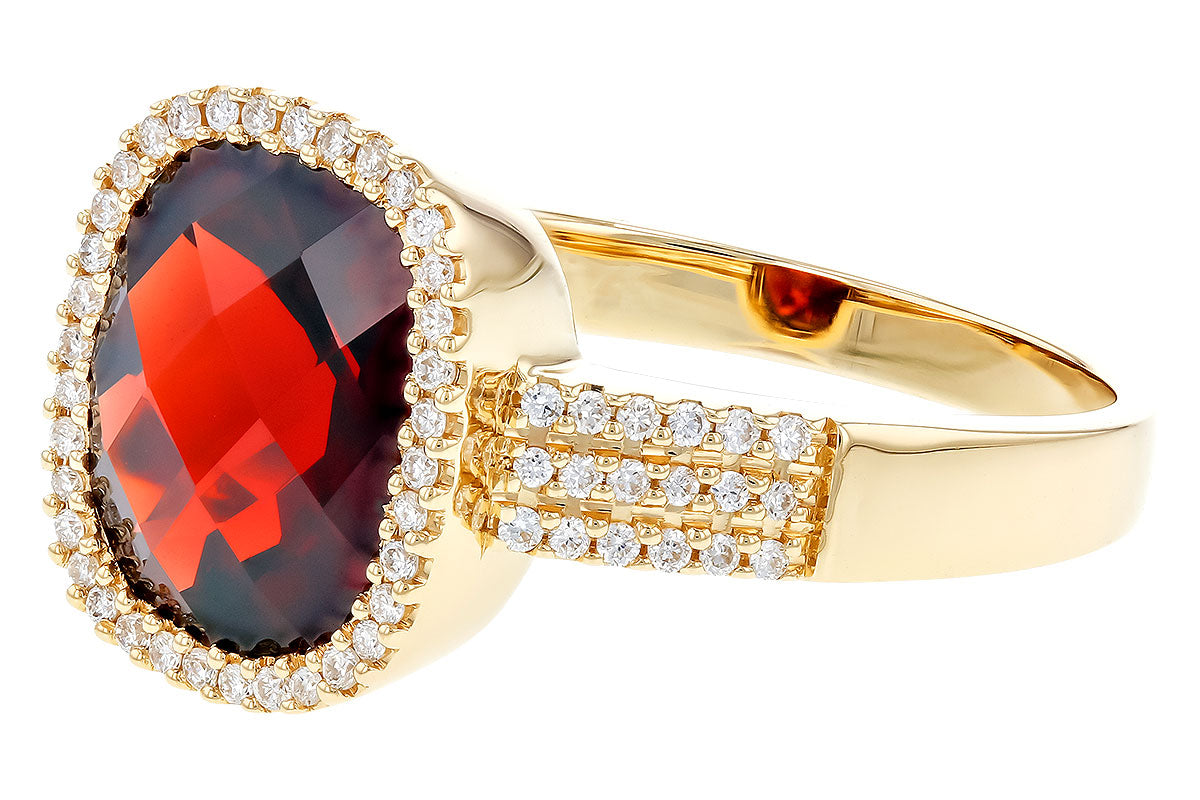 Allison Kaufman Garnet & Diamond Ring in 14K Yellow Gold, 3.43 ctw, alternate view
